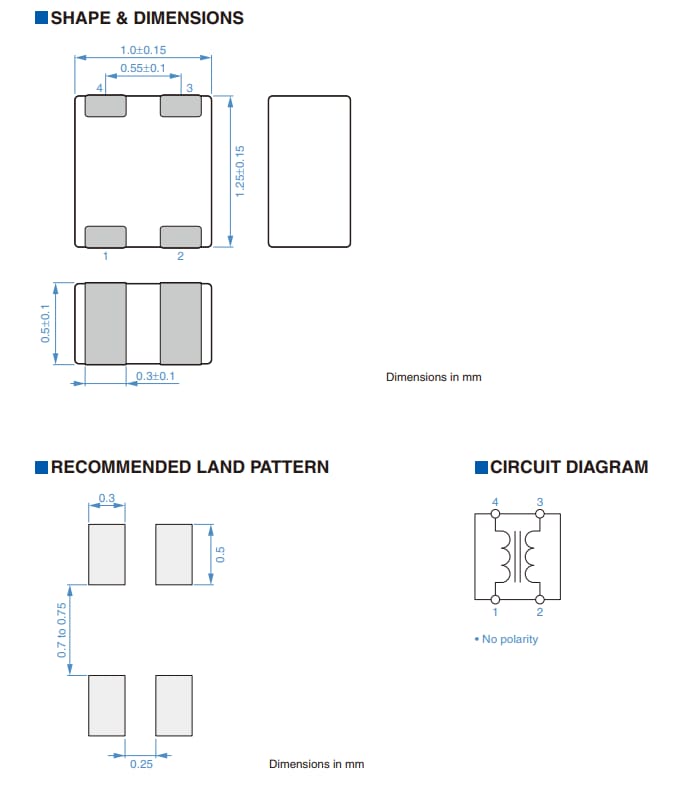 Mechanical Drawing - TDK MCZ1210AH Common Mode Filters